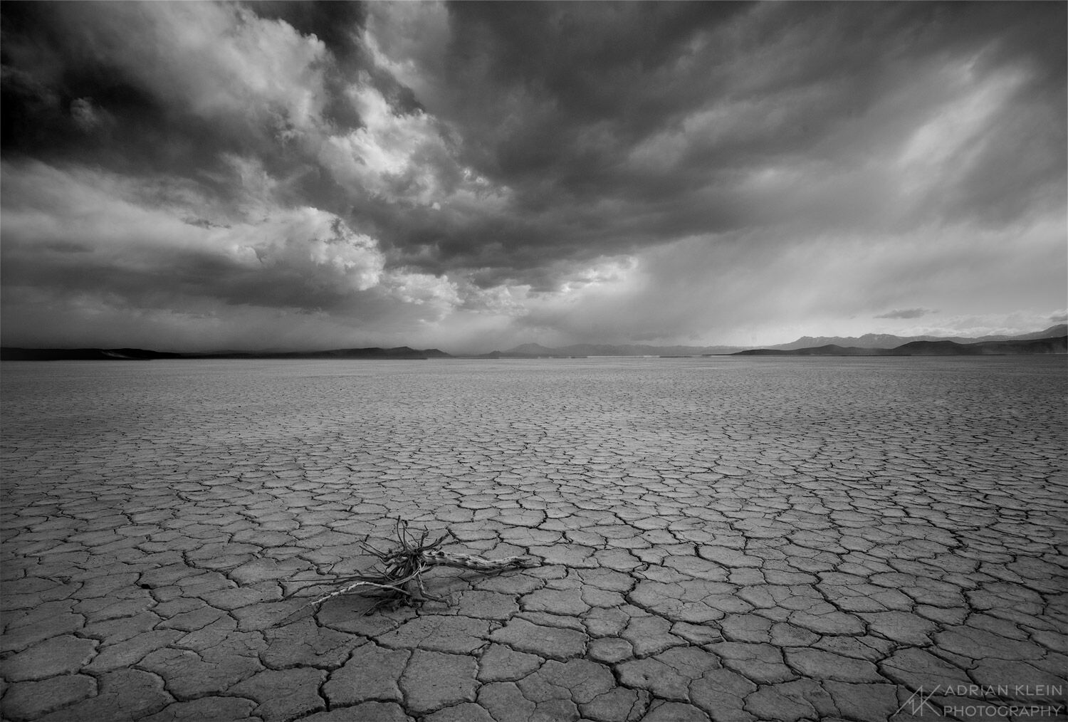 Approaching dust storm on the playa of Alvord Desert in SE Oregon.