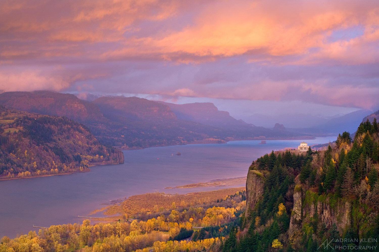 Sunset during fall season along the Columbia River Gorge, Oregon. Limited Edition of 50.