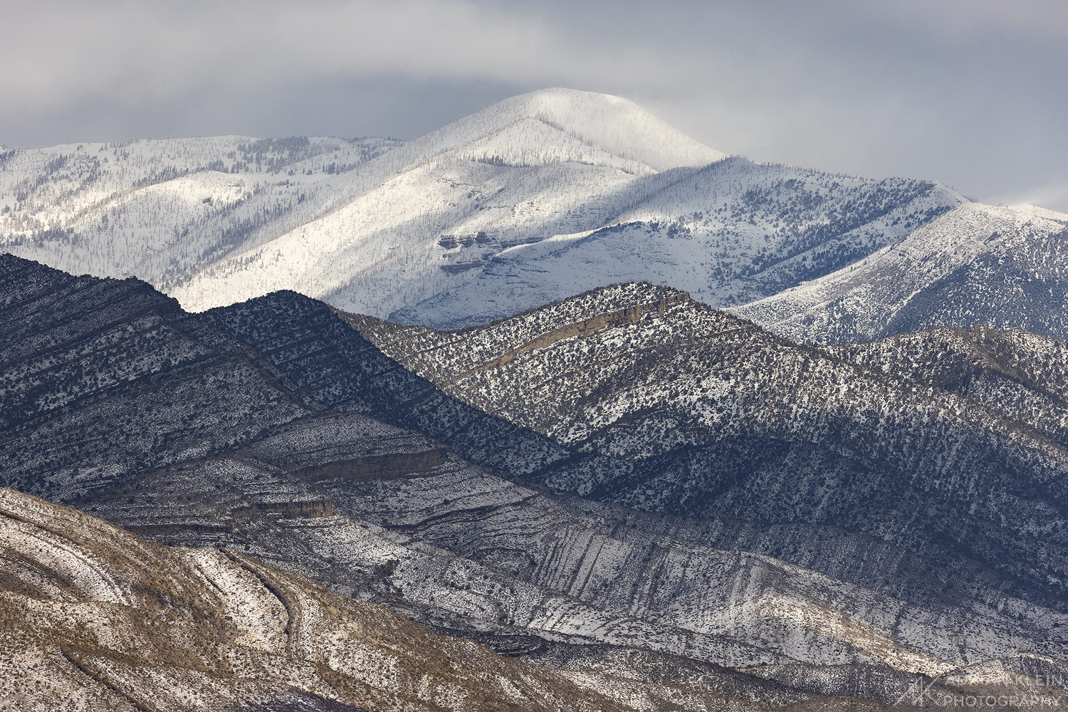 A rare desert snow storm blankets mountains outside Las Vegas, Nevada