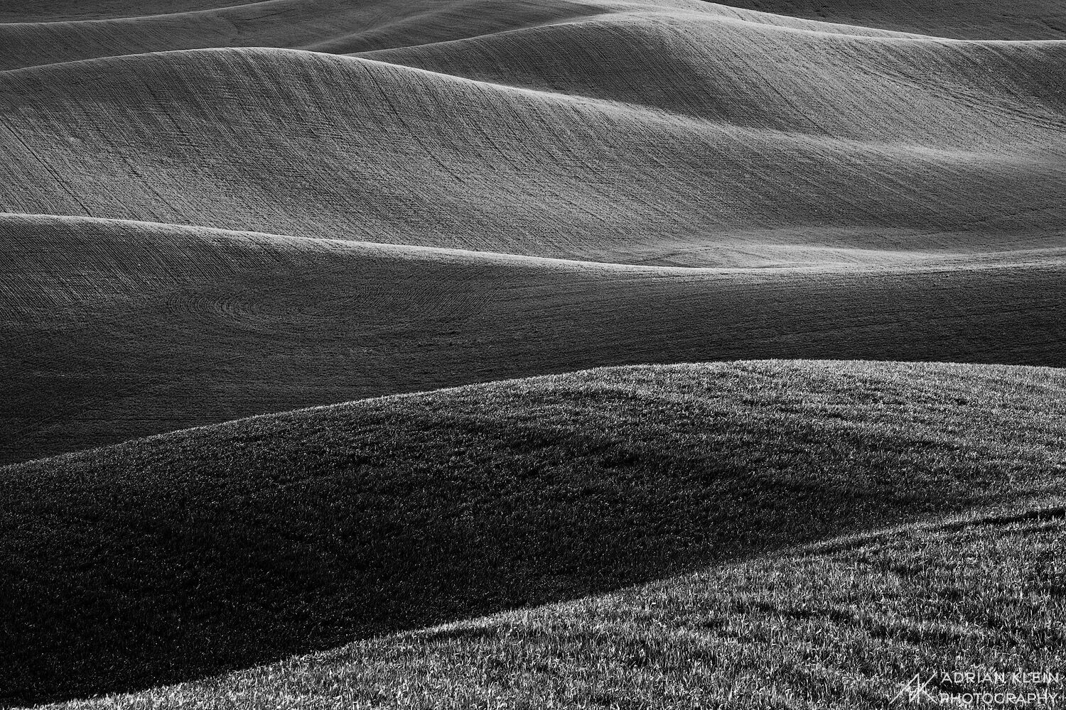 A close up more abstract look of Palouse Hills in Washington.